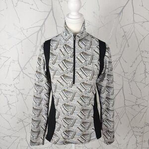 Kerrits Equestrian Geometric Print Twist of Bit Quarter Zip Baselayer Tee